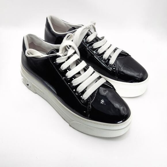 Miu Miu Shoes - Miu Miu Women’s Sneakers Designer Luxury Streetwear Black Platform Crystal Sz 9